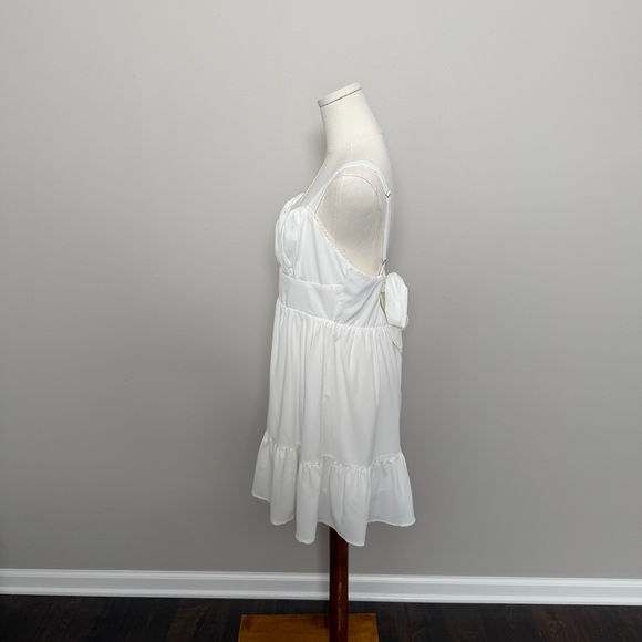 Princess Polly Dress Babydoll Mini Corset Slip Ruffle Eyelet Tie Back White - Picture 4 of 13